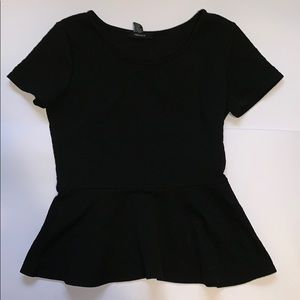 FOREVER21 BLACK PEPLUM TOP